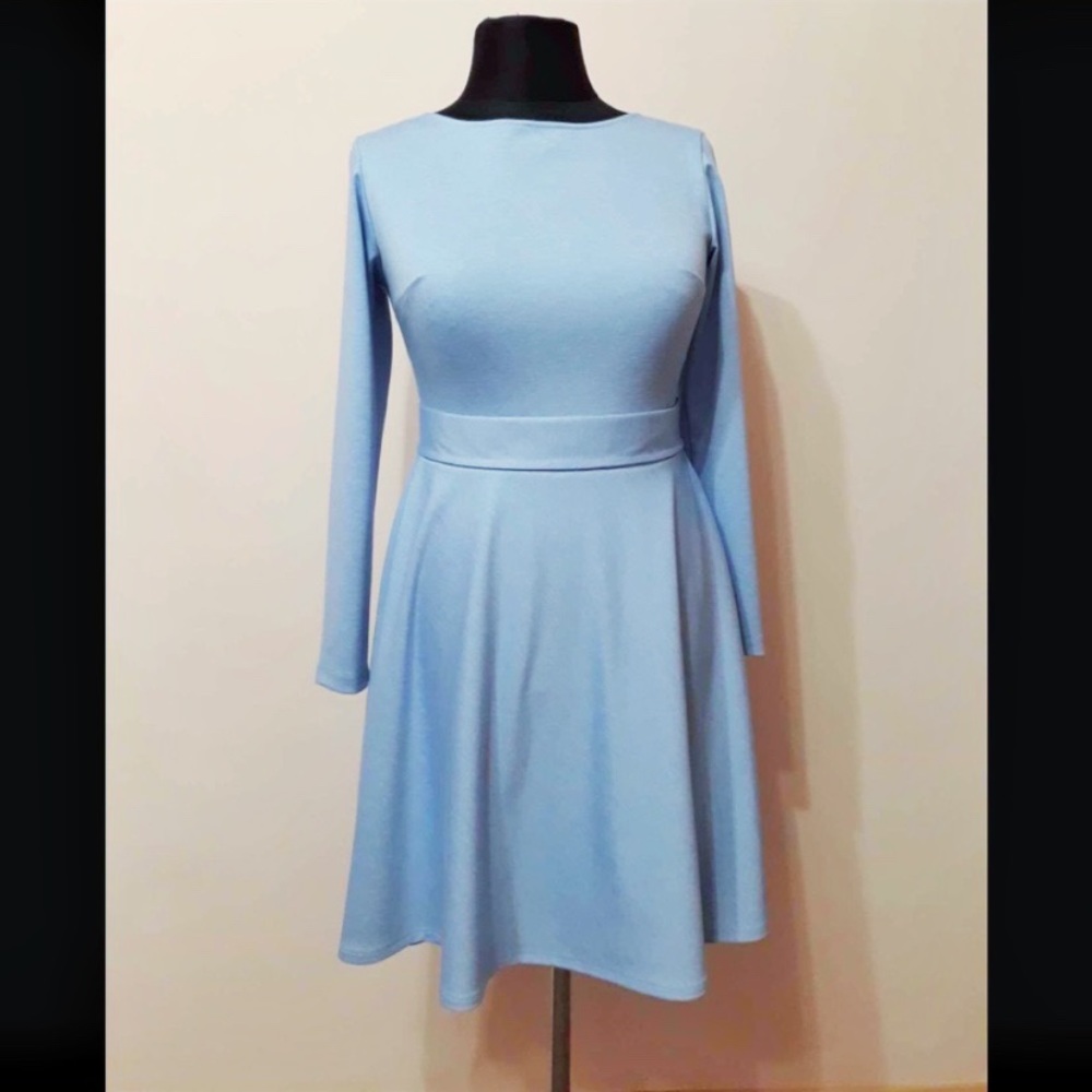 Light blue European designer dress